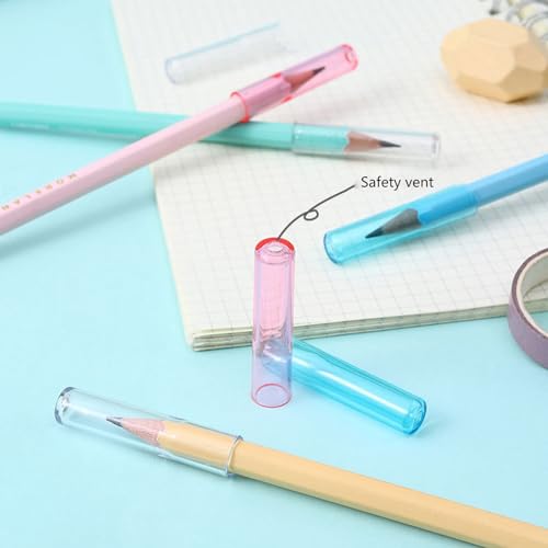 18 piezas tapas plásticas transparentes para lápices miniatura 6