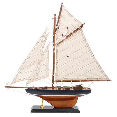 NAUTIMALL 15" Wooden Sailboat Decor Classic Columbia America's Cup Ship
