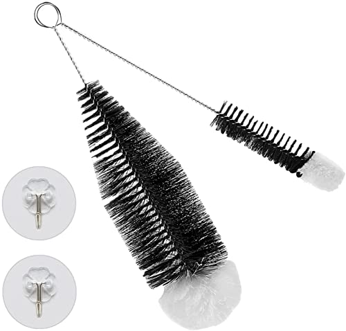 Exslend Flaschenbürste Reinigungsbürste mit 2 Haken, Premium Kratzfreie Reinigung Flaschenreiniger für Sodaflaschen Glasflaschen Babyflaschen Trinkflaschen, 2 Stück Cover