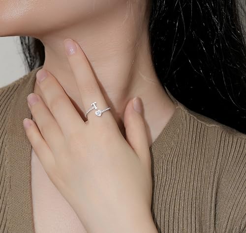 Step Forward 925 Sterling Silver Adjustable Initial Ring for Women | Non Tarnish Letter Rings for Lady | Alphabet Heart Thumb Rings | Capital Letter Jewelry Gifts2
