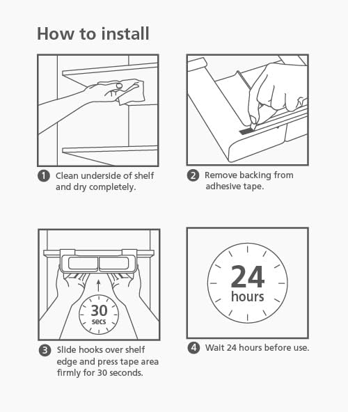 Joseph Joseph CupboardStore Under Shelf Storage Film, Foil and Bag Organizer, for Larger Rolls and Boxes, Fits Kitchen Units Over 13 in Wide, Large - Image 5