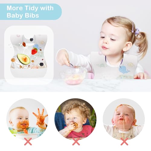 AUROAY Einweg Lätzchen, 60 Stück Lätzchen Baby, Wasserdicht Reiselätzchen für Babys Kleinkinder, Jungen und Mädchen von 6 Monaten bis 3 Jahren, Reisen Outdoor-Einsatz