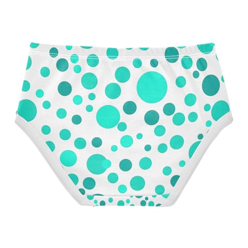 Dots Teal Turquoise White Toddler Girl Undies, Girls' Underwear, 2T–8 Years2