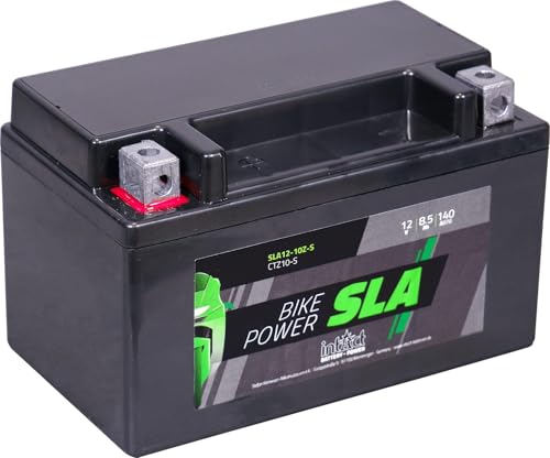 intAct - AGM BATTERIE MOTOCYCLE | Batterie pour scooter, moto, quad, etc. Batterie sans entretien & anti-fuite | SLA12-10Z-S, CTZ10-S, batterie 12V, 8,5 AH (c20), 140 A...