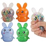 Easter Basket Stuffers, 4 Pack Squishy Easter Bunny Stress Balls for Adults, Easter Basket Stuffers, Easter Toys Stress Relief Fidget Balls ,Easter Basket Ideas Gifts