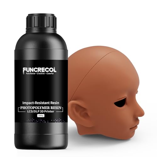 FUNCRECOL Wear-Resistant 3D Printer Resin, Impact-Tough Resin for BJD Models & Articulated Figures, High Precision Soomth Matte Finish 3D Printing Resin for LCD/DLP/MSLA 3D Printer (Brown, 1KG)