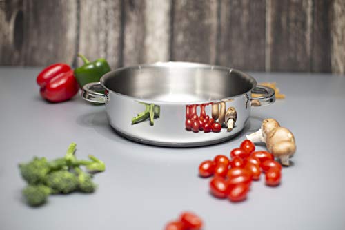 Zinel 1012 Stainless Steel Sauté Pan with Stainless Steel Lid, 26cm - 4.4L , Silver Second Image