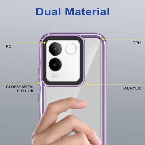 Image of amazon basics Back Case Cover for Vivo T2 Pro 5G (TPU + PC Translucent Purple)