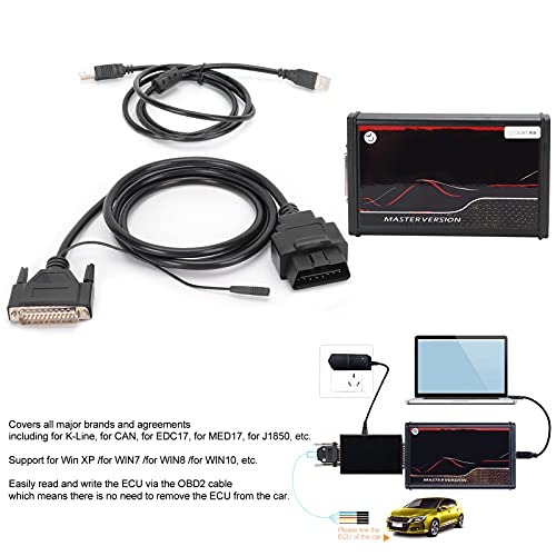 Akozon OBD2 Tuning Kit, EU Online OBD2 ECU Tuning Kit für KESS 5.017 V2.8 Auto LKW Diagnosewerkzeug Kein Token Auto Fehlerdetektor
