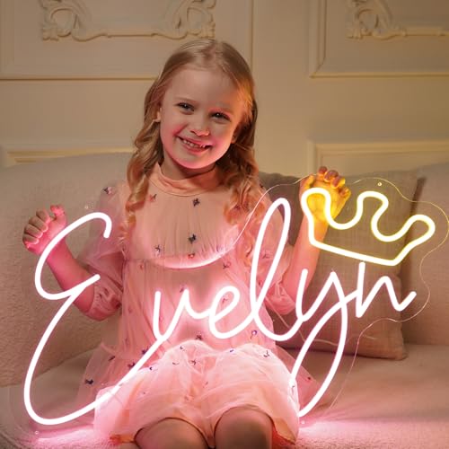 Custom Neon Sign, Neon Name Signs Personalized Happy Birthday Sign, Neon Signs for Wall Decor Cute Room Decor Aesthetic, Wedding Decor, LED Neon Lights Personalized Customizable