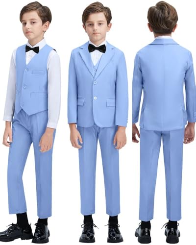 Image of Boys Suit for Kids Formal Slim Fit Tuxedo Suits Ring Bearer Outfit
