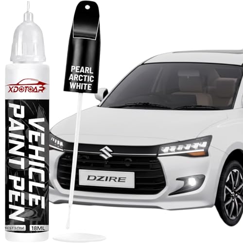 Image of XDOTOAR for Maruti Suzuki Dzire Pearl Arctic White (ZHJ) Car Scratch Remover Touch Up Paint Pen | 2-in-1 Automotive Paint Pen for Deep Scratches & Paint Chip Repair | Exact Colour Match | Quick Dry | Rust Protection | 18ml