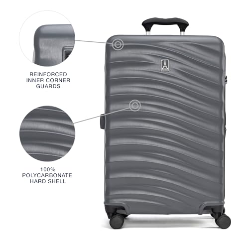 Image of Travelpro Maxlite Air V2 Hardside Expandable Checked Luggage, 8 Spinner Wheels, Lightweight Hard Shell Suitcase, TSA lock, Shadow Grey, Checked Medium 25-Inch