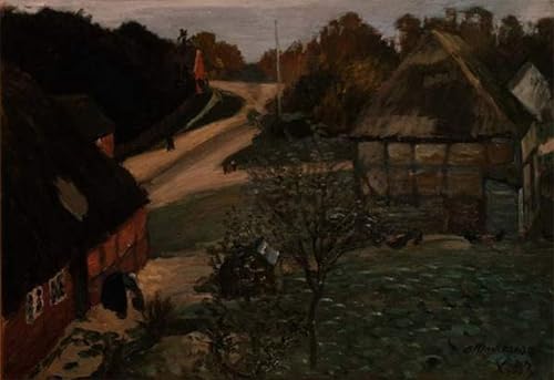 Affiche toile le village de Worpswede Otto Modersohn reproduction portrait art mural 60x90