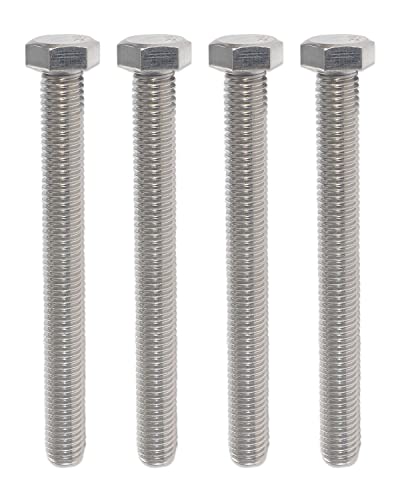 IMScrews Hex 1/4-20 x 5 Long Machine Screws, 304 Stainless Steel Bolts, Pack of 15