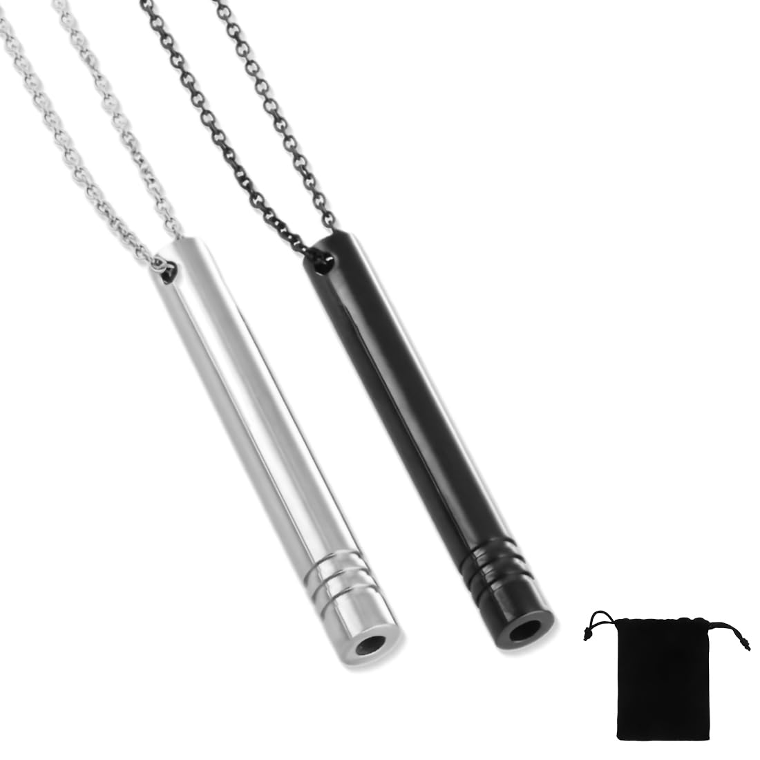 Ciondolo Per Respirazione Antistress In Acciaio Inossidabile - Collana Da Meditazione Unisex Con Catena 70cm