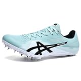 FeoHiys Men's Track & Field Shoes, Professional Sprint 8 Spikes Sport Sneakers, Cross Country Shoes Lightweight Breathable Jumping Shoes,Moonlight,3.5