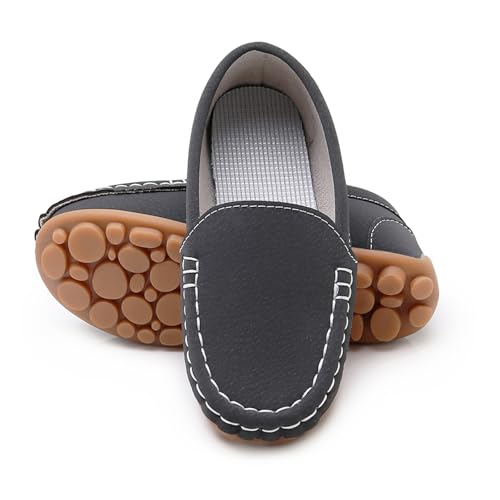 Image of RVROVIC Kids Girls Boys Slip-on Loafers Oxford PU Leather Flats Shoes(Toddler /Little Kid)