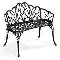 Villeston Outdoor Bench, Cast Aluminum Double Seating