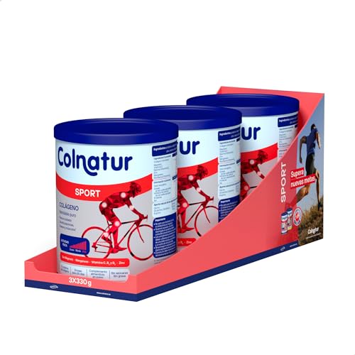 Colnatur Sport Neutro 3PACK - Colágeno con Magnesio, Zinc y Vitamina C para Músculos, Huesos y...