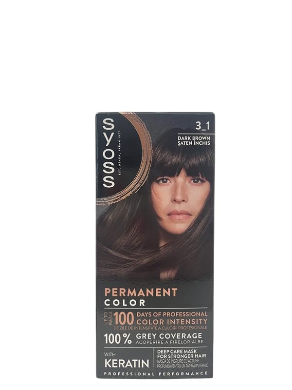 SyossPermanent Coloration Hair Dye 3.1 Dark Brown 115ml
