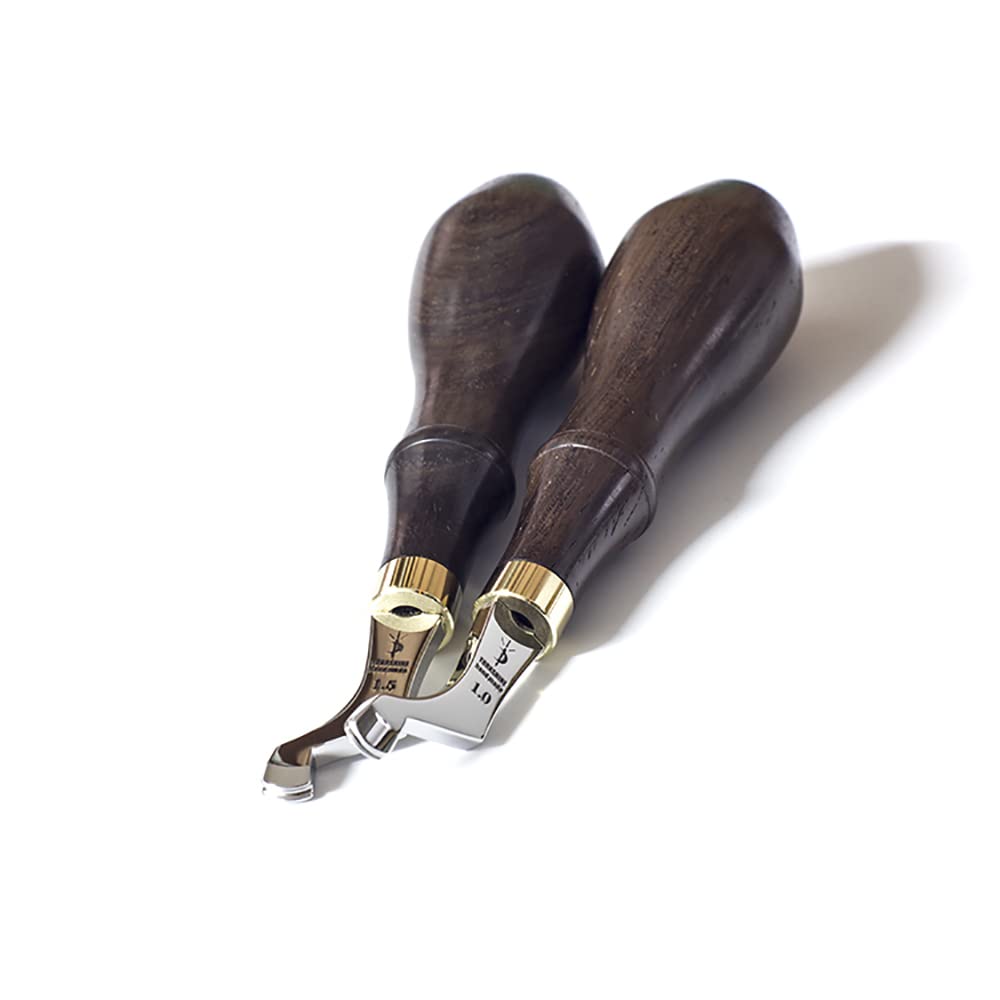 Toplionace Hendedora de Bordes de Cuero, Bordes de Ranura Poco Profundos Punzón de Presión Fría y Caliente para Incrustar Hilo Herramientas de Artesanía de Cuero (1.0mm)