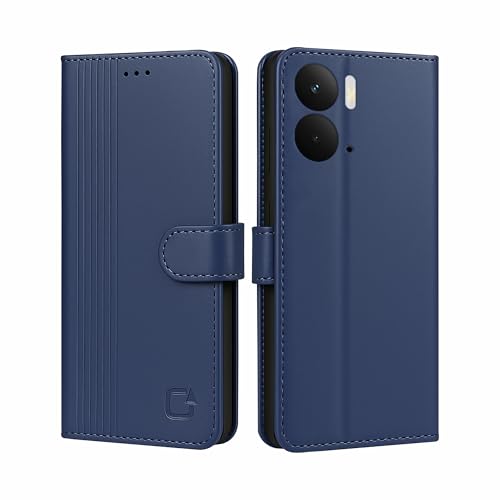 Image of AIBEX Shock Proof Flip Compatible for Realme P3 Ultra 5G Flip Cover Leather Finish | Inside TPU with Card Pockets | Wallet Stand | Complete Protection Flip Case - Blue