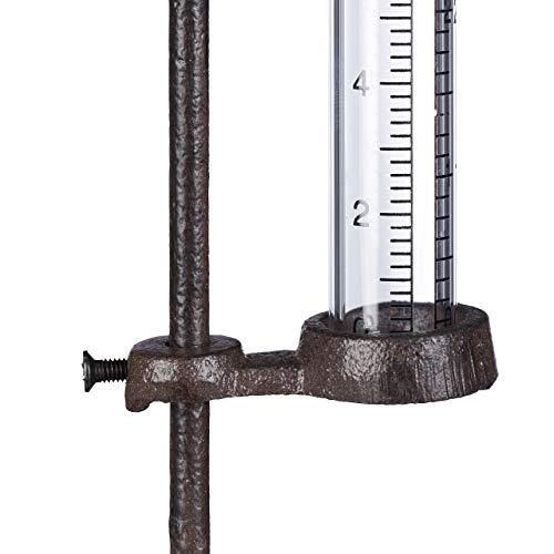 Relaxdays Regenmesser Hahn, Erdspieß, Niederschlagsmesser, 17 cm, 7 inch, Behälter Glas, Gartenstecker, Metall, bronze - Image 7