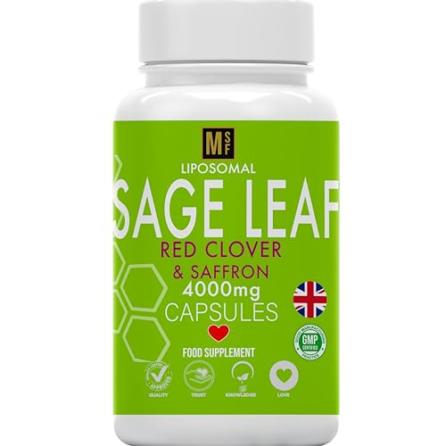 Menopause Support Sage Leaf & Red Clover Supplement 4000mg | 4 Months Supply - 1 A Day | 120 Capsules for Menopause & Perimenopause | Vegan 120 Easy to Swallow Herbal Tablets No Artificial Fillers