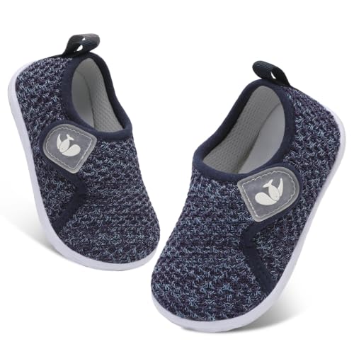 Image of FEETCITY Baby Boys Girls First Walking Shoes Infant Sneakers Crib Shoes Breathable Lightweight Slip On Shoes
