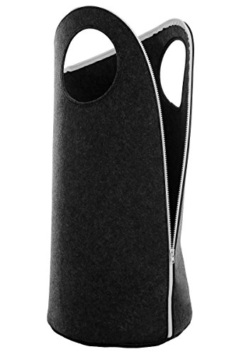 WALKKI - laundry bag, toy bag, laundry basket, laundry collector, storage, felt, dark gray