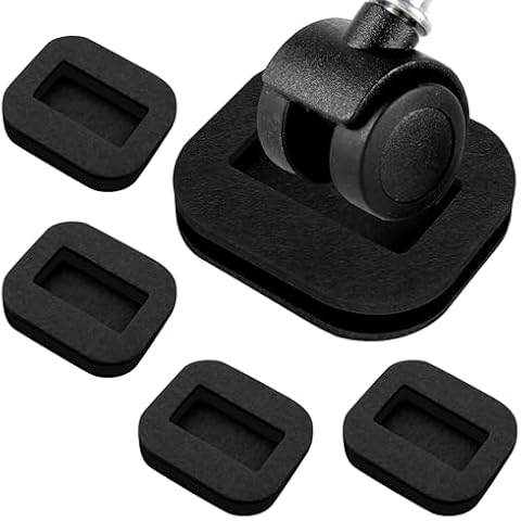 INKNOTE Felt Chair Leg Floor Protectors Felt Office Chair Caster Pad for Protect Hardwood Floors Furniture stoppers to Prevent Sliding Prevent Scratches Reduce Noise (5 Pack Black) Cover
