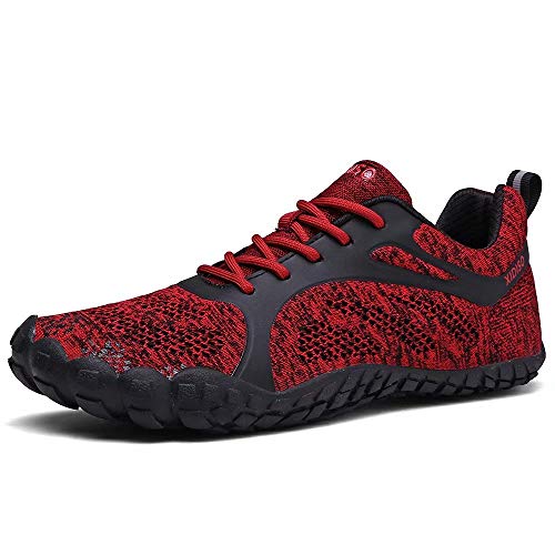 Fushiton Barefoot Mens Womens Trail-Running Shoes Outdoor Sports Fitness Trekking Bathing Quick Breathable Drying Non-Slip, Red, 9 UK