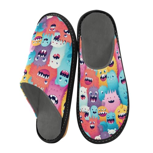 Monsters Fuzzy Slippers Soft Home Bedroom Slippers for Women Men House Shoes2