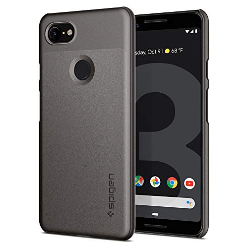 Image of Spigen Thin Fit Back Cover Case Compatible with Google Pixel 3 (Poly Carbonate | Graphite Gray)