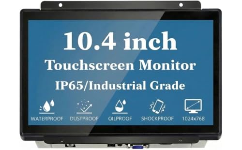 Image of 10.4 Inch Open Frame Touchscreen, 1024x768,4:3,Waterproof,VESA+Panel Mount, for Kiosk, Automation, POS,Vending, and Digital Signage 7x24h Work