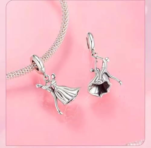 Charm de pareja de baile en plata de ley 925 compatible con pulsera Pandora 2