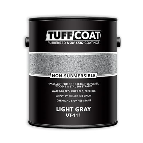 Tuff Coat UT-111 Light Gray - 1 Gallon: Medium Texture, Non-Submersible, Water-Based, Rubberized Non-Skid Coating