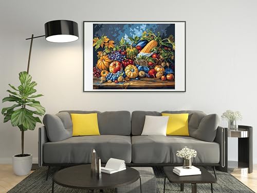 Image of Moohue DIY Counted Stamped Cross Stitch Kits for Adults 14 Count Cross Stitch Patterns Fruits Printed Cross Stitch Kits for Adults (Fruits Vegetables)
