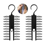 Porte-Cravates Lot de 2 pour Armoire, Cintres à Cravates Pivotants à 360°, Jusqu’à 20 Crav...