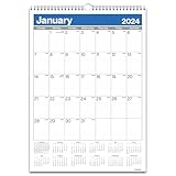Dunwell Large Wall Calendar 2025, 12x17 (Blue), Big Grid 12 x 17 Hanging Monthly Calendar with Large Daily Blocks, Premium Paper