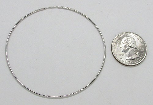 14K White Gold Continuous Endless Hoop Earrings, (1.2mm Tube)2