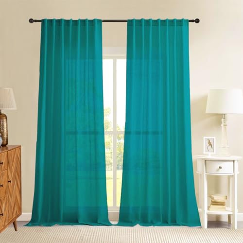 Image of HOMEMONDE Sheer Curtains for Living Room, Bed Room - Transparent Curtain Home Decor