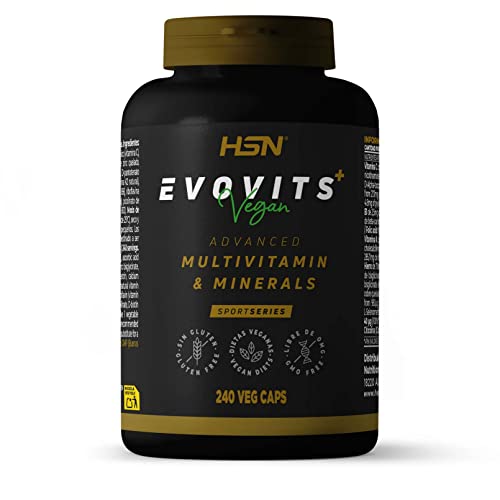Multivitaminas y Minerales Evovits Plus+ de HSN | 240 Cápsulas Vegetales para 8 Meses | Complejo Vitamínico y Mineral Completo Vegano Hombre Mujer | No-GMO, Sin Gluten