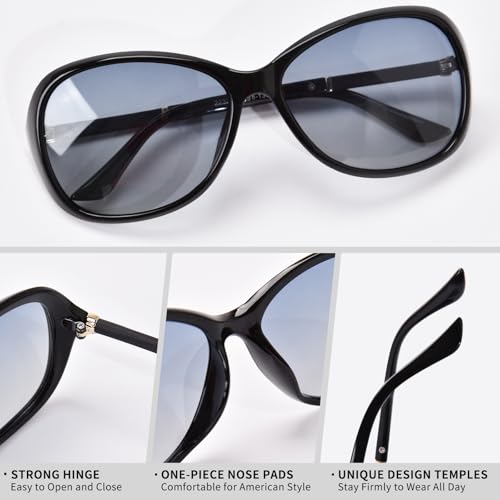 OPTOFENDY Polarized Oversized Sunglasses Womens, Trendy Butterfly Sun Glasses Ladies Shades UV400 Protection, OP22323