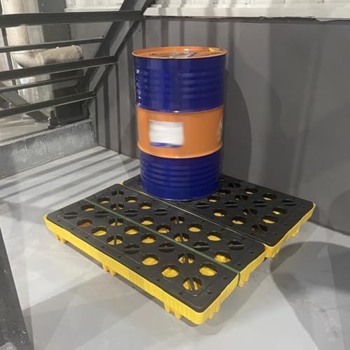 Industrial Spill Containment Pallet, Nestable Detachable Grating for Oil Tank and Drum Leak Prevention, Garage and Workshop Safety Solution,20 L/66X36X12 CM
