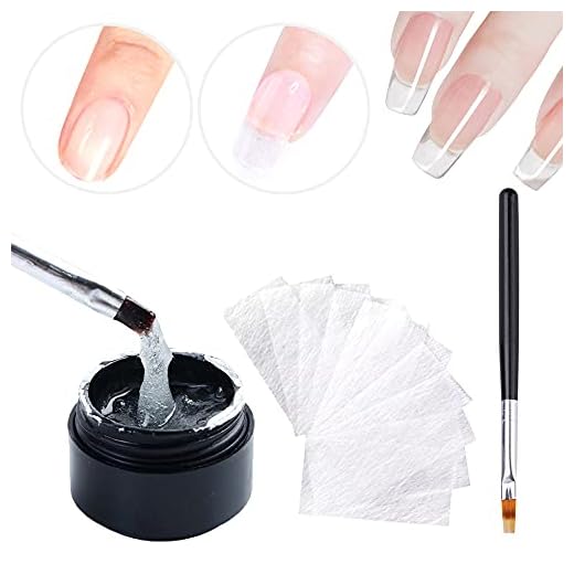 Led UV Fiberglas Gel 3PCS Fiberglas Gel mit Silk Fiberglas Nagel Pinsel Fiberglas Nagelreparatur Nagelverlängerun