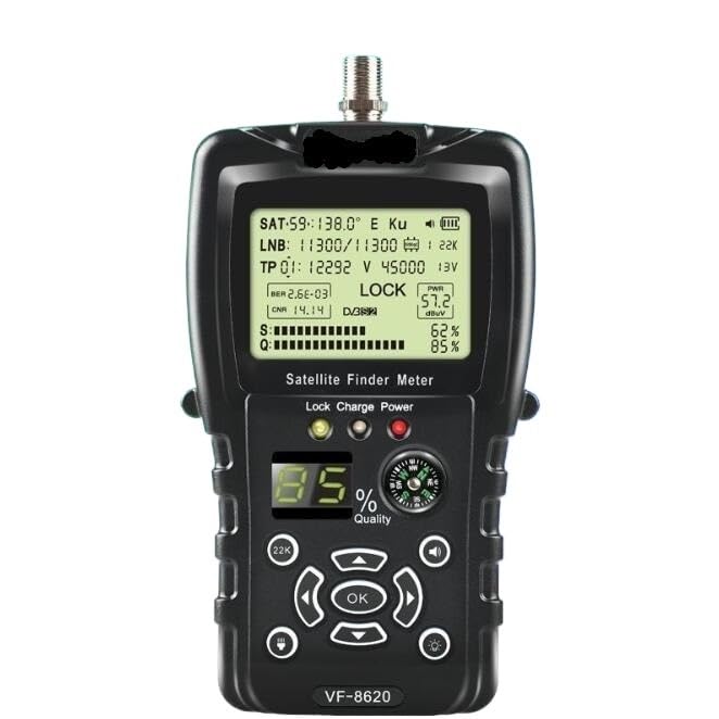 Misuratore di portata satellitare digitale HD VF-8620 for la ricerca TV DVB-S/DVB-S2/MPEG2 for sintonizzatore ricevitore Localizzatore di segnali