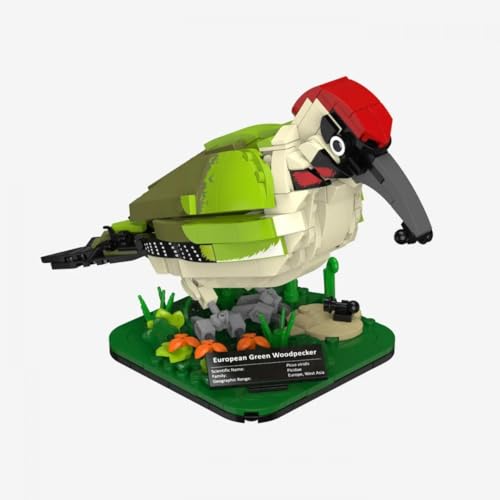 BlueBrixx Pro 108742 Grünspecht Klemmbausteine-Tiere 439 Teile Vogel Baustein Set