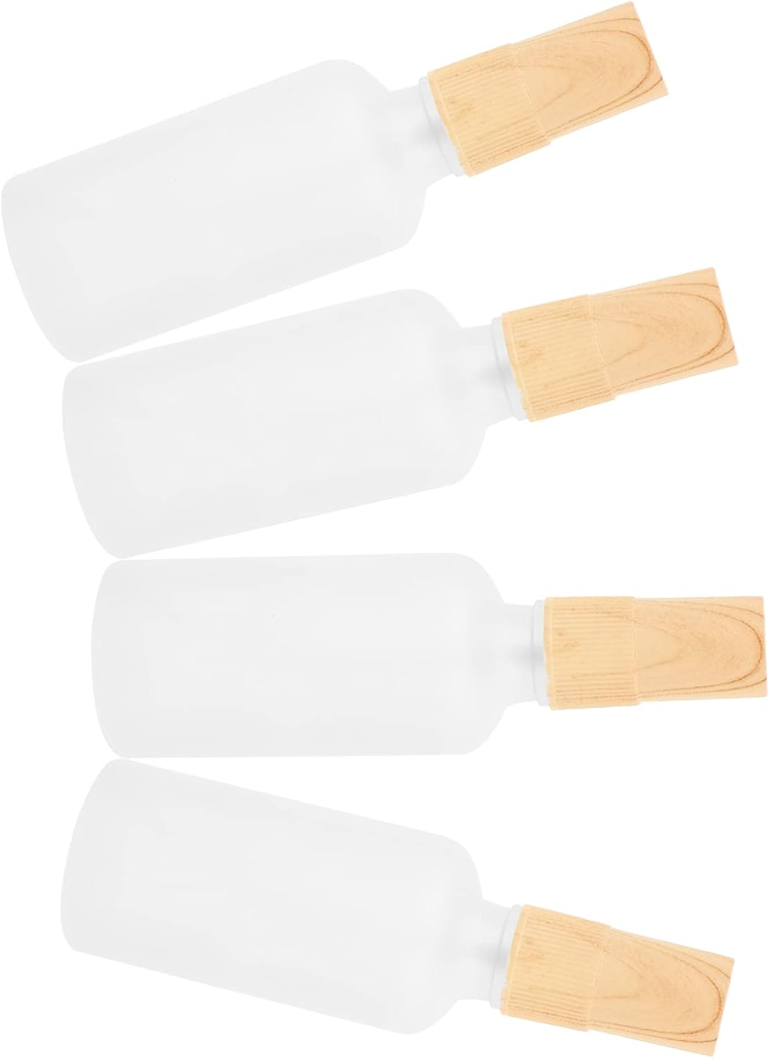 EXCEART Glass Containers 4pcs Refillable Makeup Spray Bottle Frosted Wood Grain Fine Mist Spray Bottles Portable Lotion Bottles for Travel Home Cosmetic 50ml Clear Container